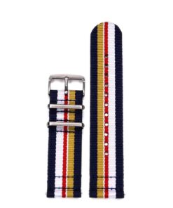Durable two piece nylon smart watch Rothmans Inspired watch strap band porsche lemans with stainless steel brushed hardware in 22mm