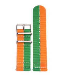 Durable two piece nylon smart watch Orange Green watch strap band mazda lemans 787b with stainless steel brushed hardware in 22mm