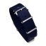 Durable one piece nylon Navy Blue watch strap band with stainless steel brushed hardware in 22mm 20mm
