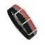 Durable one piece nylon Black Gray Red watch strap band audi with stainless steel brushed hardware in 20mm