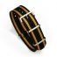 Durable one piece nylon Black Yellow Stripe watch strap band lotus john player with stainless steel brushed hardware in 20mm