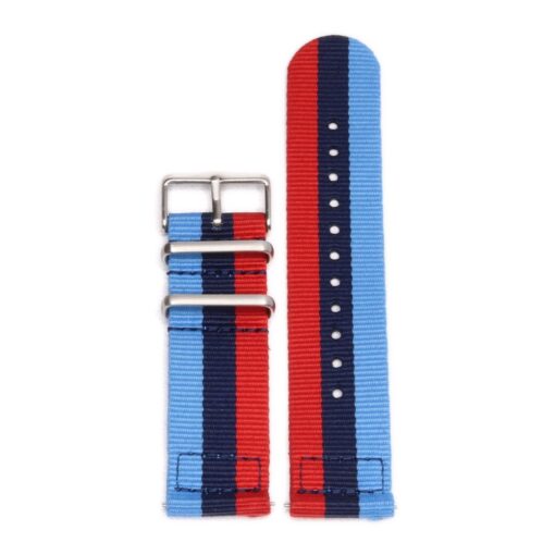 Durable two piece nylon smart watch Blue Violet Red watch strap band bmw mpower with stainless steel brushed hardware in 22mm