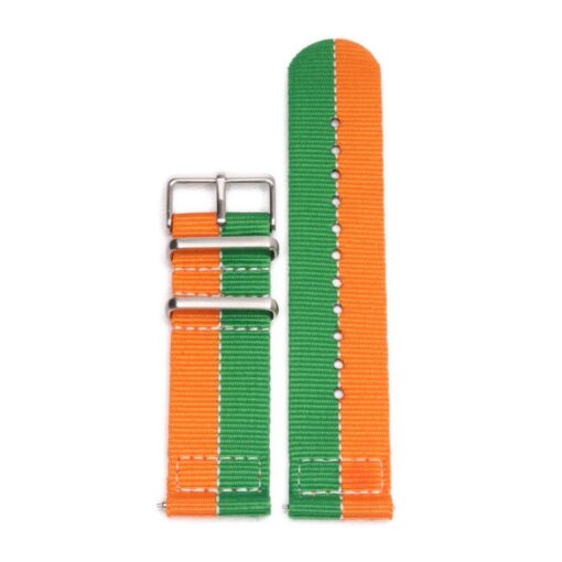 Durable two piece nylon smart watch Orange Green watch strap band mazda lemans 787b with stainless steel brushed hardware in 22mm