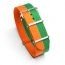 Durable one piece nylon Orange Green watch strap band Mazda racing lemans with stainless steel brushed hardware in 22mm