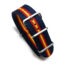 Durable one piece nylon Navy Blue Navy Red and Yellow Stripe watch strap band Torro Rosso Racing Red Bull Inspired with stainless steel brushed hardware